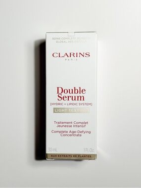 Clarins Double Serum Light Texture - White with Gold Accents